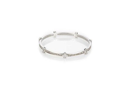 Rhodium Plated | CZ Studded Bangles